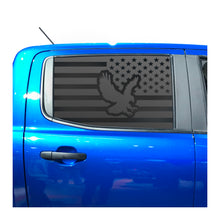 Load image into Gallery viewer, USA Flag with Eagle Decal for 2019 - 2023 Ford Ranger Rear Door Windows - Matte Black