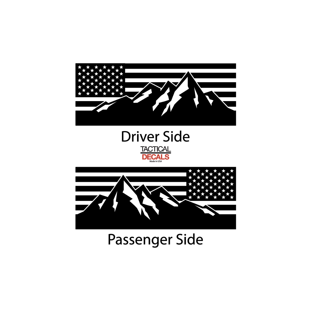 USA Flag w/ Mountain Scene Decal for 2000 2007 Toyota Sequoia Rear W