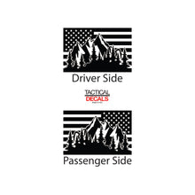 Load image into Gallery viewer, USA Flag w/Mountain Scene Decal for 2020 Ford Ranger Rear door Windows - Matte Black