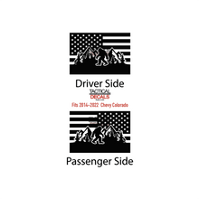 Load image into Gallery viewer, USA Flag Decal with Sasquatch for 2014-2022 Chevy Colorado Rear Window - Matte Black
