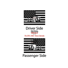 Load image into Gallery viewer, USA Flag Decal with Arizona Desert Scene for 2014-2022 Chevy Colorado Rear Window - Matte Black
