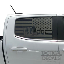 Load image into Gallery viewer, USA Flag Decal with Arizona Desert Scene for 2014-2022 Chevy Colorado Rear Window - Matte Black

