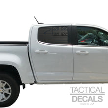 Load image into Gallery viewer, State of Hawaii Flag Decal for 2014-2022 Chevy Colorado Rear Door Windows - Matte Black
