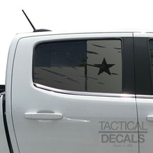 Load image into Gallery viewer, Distressed State of Texas Flag Decal for 2014 - 2022 Chevy Colorado Rear Window - Matte Black
