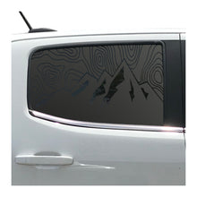 Load image into Gallery viewer, Topography Mountain Scene Decal for 2014-2022 Chevy Colorado Rear Door Windows - Matte Black
