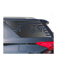 Load image into Gallery viewer, USA Flag with Sasquatch Decals for 2018-2023 Chevy Traverse 3rd Windows - Matte Black
