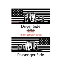 Load image into Gallery viewer, USA Flag with Arizona Desert Decals for 2018-2023 Chevy Traverse 3rd Windows - Matte Black
