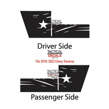 Load image into Gallery viewer, State of Texas Distressed Flag Decals for 2018-2023 Chevy Traverse 3rd Windows - Matte Black
