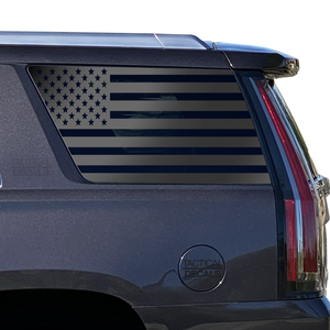 USA Flag Decal for 2021 - 2024 Cadillac Escalade 3rd Windows - Matte Black