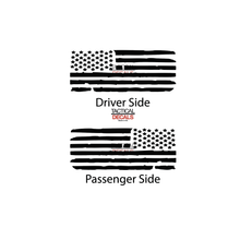 Load image into Gallery viewer, Distressed USA Flag Decal for 2021 - 2024 Cadillac Escalade 3rd Windows - Matte Black
