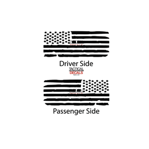 Distressed USA Flag Decal for 2021 - 2024 Cadillac Escalade 3rd Windows - Matte Black