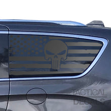 Load image into Gallery viewer, USA Flag Decal with Skull for 2017-2025 Chrysler Pacifica Rear Third Window - Matte Black
