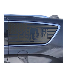 Load image into Gallery viewer, USA Flag Decal with Arizona Desert Scene for 2017-2025 Chrysler Pacifica Rear Third Window - Matte Black
