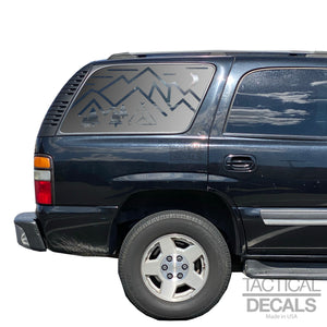 Mountain Scene Decal for 2000-2006 Chevy Tahoe 3rd Windows - Matte Black