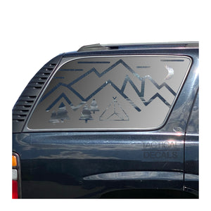 Mountain Scene Decal for 2000-2006 Chevy Tahoe 3rd Windows - Matte Black