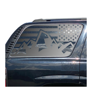 Mountain Scene Flag Decal for 2000-2006 Chevy Tahoe 3rd Windows - Matte Black