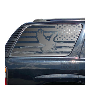 USA Flag Decal for 2000-2006 Chevy Tahoe 3rd Windows - Matte Black