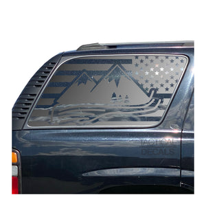 USA Flag Decal for 2000-2006 Chevy Tahoe 3rd Windows - Matte Black