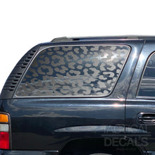 Load image into Gallery viewer, Cheetah Leopard Print All Over Decal for 2000-2006 Chevy Tahoe Rear Third Window - Matte Black
