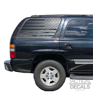 USA Flag Decal for 2000-2006 Chevy Tahoe 3rd Windows - Matte Black