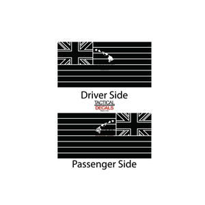 State of Hawaii Flag Decal for 2000-2006 Chevy Tahoe 3rd Windows - Matte Black