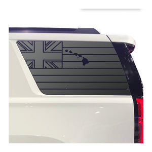 State of Hawaii Flag Decal for 2015-2020 Chevy Tahoe 3rd Windows - Matte Black
