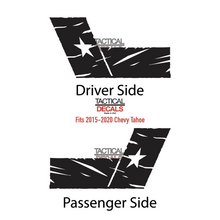 Load image into Gallery viewer, Distressed State of Texas Flag Decal for 2015-2020 Chevy Tahoe Rear Third Window - Matte Black
