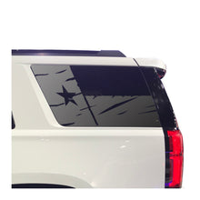 Load image into Gallery viewer, Distressed State of Texas Flag Decal for 2015-2020 Chevy Tahoe Rear Third Window - Matte Black
