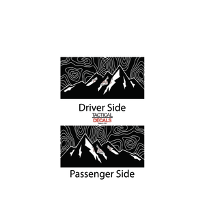 Topography Mountain Decals for 2015-2020 Chevy Tahoe 3rd Windows - Matte Black