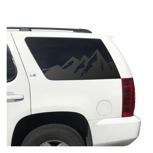 Mountain Scene Decal for 2007-2014 Chevy Tahoe 3rd Windows - Matte Black