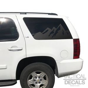 Mountain Scene Decal for 2007-2014 Chevy Tahoe 3rd Windows - Matte Black