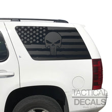 Load image into Gallery viewer, Distressed State of Texas Flag Decal for 2007-2014 Chevy Tahoe Rear Third Window - Matte Black
