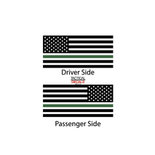 Load image into Gallery viewer, USA Flag w/ Green Line Decal for 2007-2014 Chevy Tahoe 3rd Windows - Matte Black
