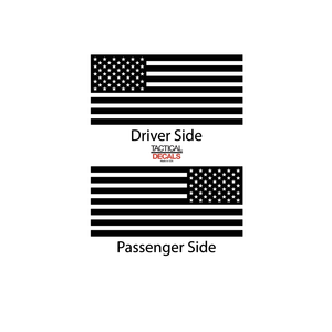 USA Flag Decal for 2007-2014 Chevy Tahoe 3rd Windows - Matte Black