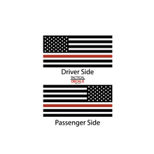 Load image into Gallery viewer, USA Flag w/ Thin Red Line Decal for 2007-2014 Chevy Tahoe 3rd Windows - Matte Black
