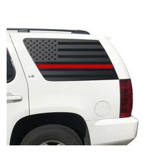 Load image into Gallery viewer, USA Flag w/ Thin Red Line Decal for 2007-2014 Chevy Tahoe 3rd Windows - Matte Black
