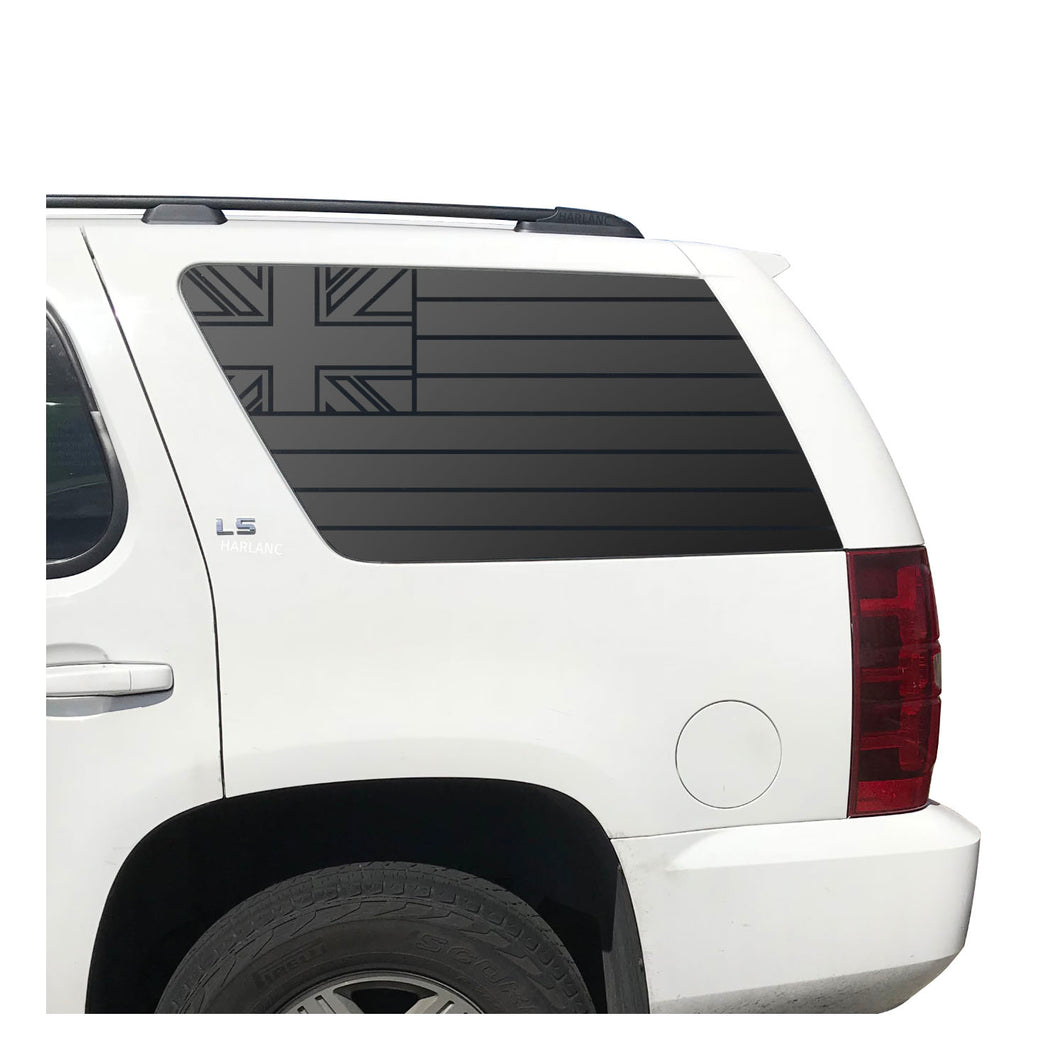 State of Hawaii Flag Decal for 2007-2014 Chevy Tahoe 3rd Windows - Matte Black