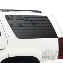 Load image into Gallery viewer, State of Hawaii Flag Decal for 2007-2014 Chevy Tahoe Rear Windows - Matte Black
