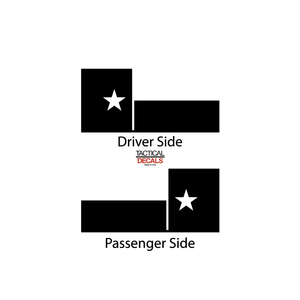 State of Texas Flag Decal for 2007-2014 Chevy Tahoe 3rd Windows - Matte Black