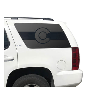 State of Colorado Flag Decal for 2007-2014 Chevy Tahoe 3rd Windows - Matte Black