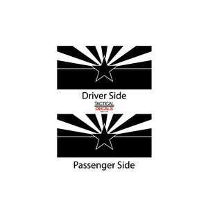 State of Arizona Flag Decal for 2007-2014 Chevy Tahoe 3rd Windows - Matte Black
