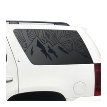 Load image into Gallery viewer, Topography Map Decal for 2007-2014 Chevy Tahoe Rear Windows - Matte Black
