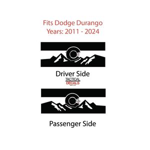 State of Colorado Flag w/Mountains Decal for 2011 - 2024 Dodge Durango Windows - Matte Black
