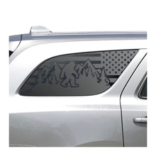 Load image into Gallery viewer, USA Flag with Sasquatch Decals for 2011-2025 Dodge Durango Rear 3rd Windows - Matte Black
