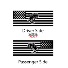 Load image into Gallery viewer, USA Flag with Bass Fishing Decals for 2011-2025 Dodge Durango Rear 3rd Windows - Matte Black
