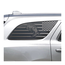 Load image into Gallery viewer, USA Flag with Bass Fishing Decals for 2011-2025 Dodge Durango Rear 3rd Windows - Matte Black
