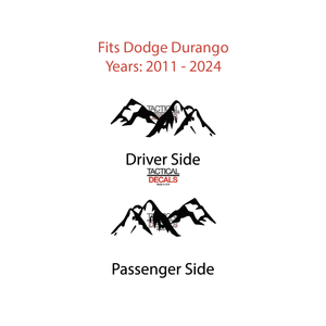 Outdoors Mountain Scene Decal for 2011 - 2024 Dodge Durango 3rd Windows - Matte Black