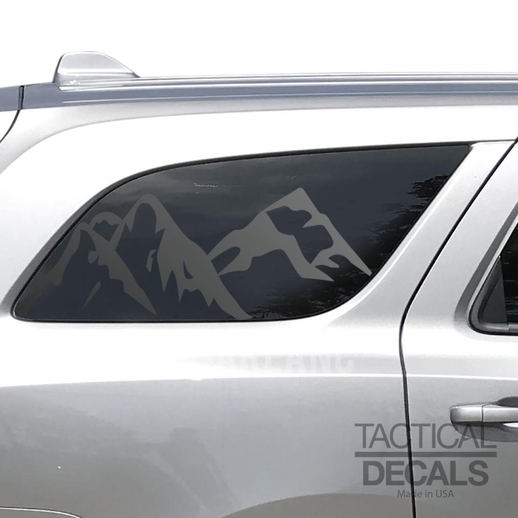 Outdoors Mountain Scene Decal for 2011 - 2024 Dodge Durango 3rd Windows - Matte Black