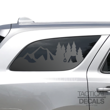 Load image into Gallery viewer, Outdoors Camping Scene Decal for 2011 - 2024 Dodge Durango 3rd Windows - Matte Black
