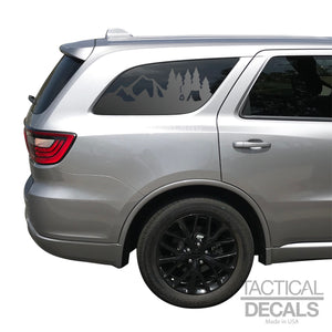 Outdoors Camping Scene Decal for 2011 - 2024 Dodge Durango 3rd Windows - Matte Black